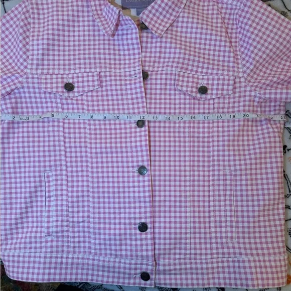 LAURA SCOTT Pink Gingham Women's Jacket - Picture 9 of 10